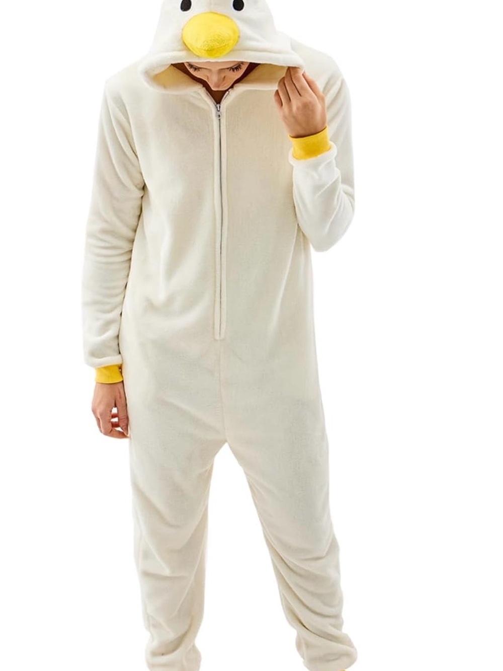 Adult Cream Duck Onesie with Yellow Accents